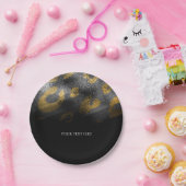 Schwarze Schatten & Leopard Print Exotisches Party Pappteller (Party)