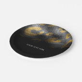 Schwarze Schatten & Leopard Print Exotisches Party Pappteller (Schrägansicht)