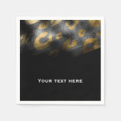 Schwarze Schatten & Leopard Print Exotisches Party Serviette (Vorderseite)