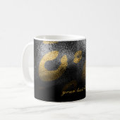 Schwarze Schatten & Leopardenprint Exotischer Chic Kaffeetasse (Vorderseite Links)
