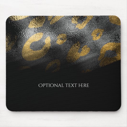 Schwarze Schatten & Leopardenprint Exotischer Chic Mousepad (Vorne)