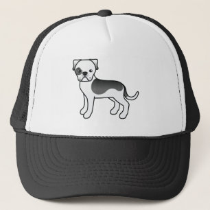 Schwarze Schecken American Bulldog Hund Illustrati Truckerkappe