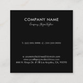 Schwarze Schere, schwarzer Haarstil für Kunsthandw Quadratische Visitenkarte (Rückseite)