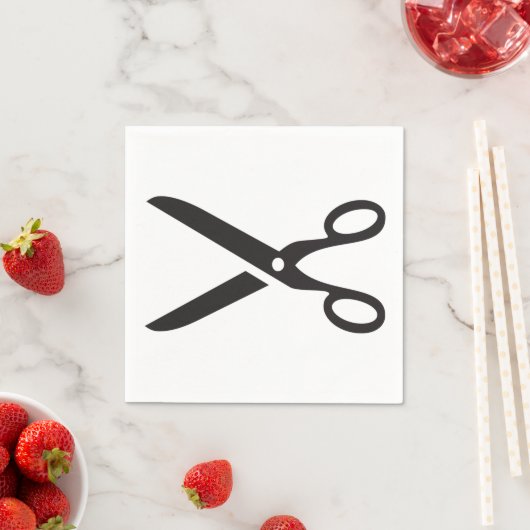 Schwarze Schere Serviette (Beispiel)