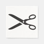 Schwarze Schere Serviette (Vorderseite)