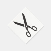 Schwarze Schere Serviette (Ecke)
