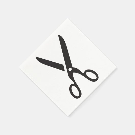 Schwarze Schere Serviette (Ecke)