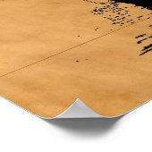 Schwarze Schiffssilhouette Poster (Ecke)