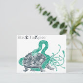 Schwarze Schildkröte(schwarz) Postkarte (Stehend Vorderseite)
