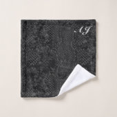 Schwarze Schlange Badhandtuch Set (Waschlappen)