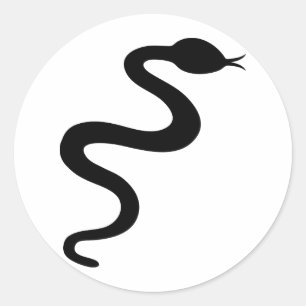 Schwarze Schlange Runder Aufkleber