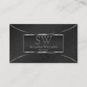 Schwarze Schlange Silberdekor mit Monogramm Visitenkarte (Vorderseite)