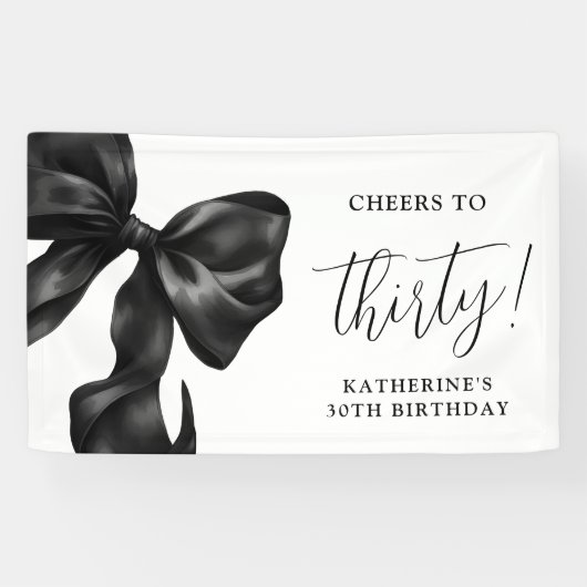 Schwarze Schleife 30. 40. 50. Geburtstag  Banner (Horizontal)