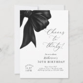 Schwarze Schleife 30. Geburtstag Einladung (Vorderseite)