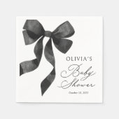 Schwarze Schleife Baby Shower Serviette (Vorderseite)