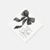 Schwarze Schleife Baby Shower Serviette (Ecke)