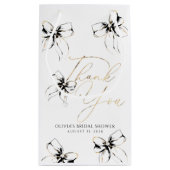 Schwarze Schleife Elegant Whimsical Danke Kleine Geschenktüte (Rückseite)