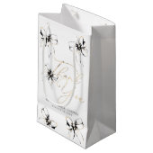 Schwarze Schleife Elegant Whimsical Danke Kleine Geschenktüte (Vorderseite Schrägansicht)