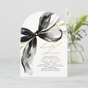 Schwarze Schleife Elegante Romantische Whimsical B Einladung