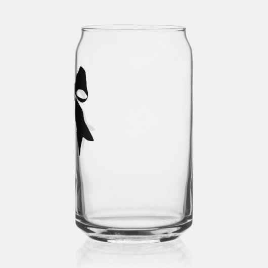 Schwarze Schleife in Schleife gebunden Dosenglas (Links)