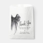 Schwarze Schleife Knoten Bindende Hochzeitsshower- Geschenktütchen (Vorderseite)