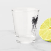 Schwarze Schleife Sie bindet den Knoten Junggesell Schnapsglas (Links)
