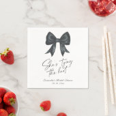 Schwarze Schleife Sie heiratet Brautparty Serviette (Beispiel)