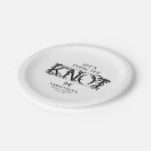 Schwarze Schleife: Sie heiratet - Chic Bridal Show Pappteller (Schrägansicht)