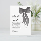 Schwarze Schleife: Sie knüpft den Knoten - Brautdu Dankeskarte (Stehend Vorderseite)