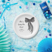 Schwarze Schleife, sie macht den Knoten, Brautpart Pappteller (Party)