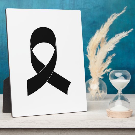 Schwarze Schleife Zeichnend Fotoplatte (Seite)