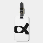 Schwarze Schleife Zeichnend Gepäckanhänger (Vorderseite vertikal)