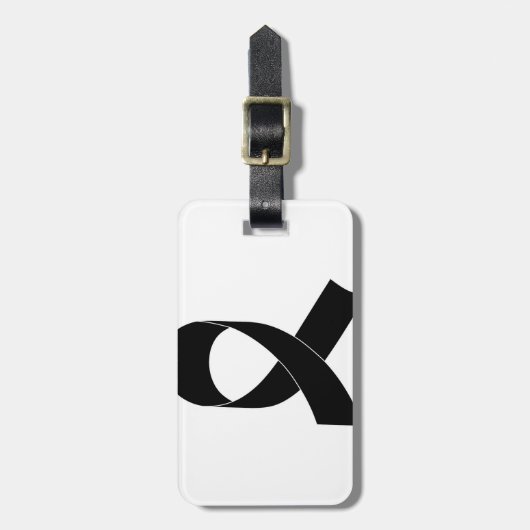 Schwarze Schleife Zeichnend Gepäckanhänger (Vorderseite vertikal)