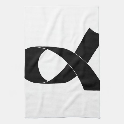 Schwarze Schleife Zeichnend Handtuch (Vertikal)