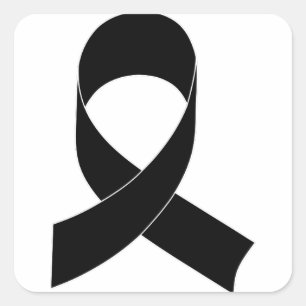 Schwarze Schleife Zeichnend Quadratischer Aufkleber