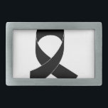 Schwarze Schleife Zeichnend Rechteckige Gürtelschnalle<br><div class="desc">Einfach von einem schwarzen Band gezeichnet. Symbol des Bewusstseins. Ein Design für einen Zweck.</div>