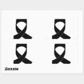 Schwarze Schleife Zeichnend Rechteckiger Aufkleber (Blatt)