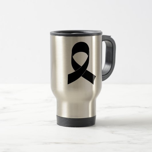 Schwarze Schleife Zeichnend Reisebecher