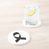 Schwarze Schleife Zeichnend Sandstein Untersetzer (Seite)