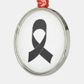 Schwarze Schleife Zeichnend Silbernes Ornament (Links)