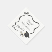 Schwarze Schleifen-Abschlussfeier Serviette (Ecke)