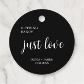 Schwarze schlichte Liebe Hochzeit Geschenkanhänger (Rückseite)