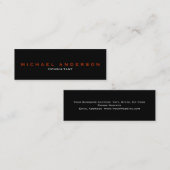 Schwarze Schlichte, schlanke Visitenkarte (Vorne/Hinten)