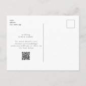 Schwarze Schlichtheit Monogramm QR-Code Save-the-D Postkarte (Rückseite)