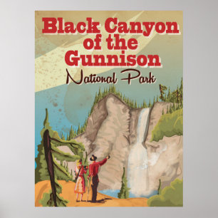 Schwarze Schlucht des Gunnison Vintage-Reiseposter Poster