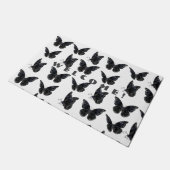 Schwarze Schmetterlinge Begrüßung Tür Fußmatte (Schrägansicht)