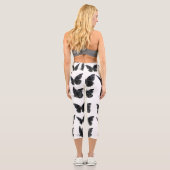 Schwarze Schmetterlinge Capri Leggings (Rückseite)