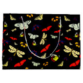 Schwarze Schmetterlinge Große Geschenktüte (Rückseite)