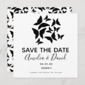 Schwarze Schmetterlinge Save the Date gekämpft (Vorne/Hinten)