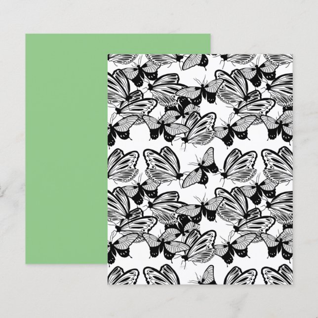 Schwarze Schmetterlinge Weißbuch (Vorne/Hinten)